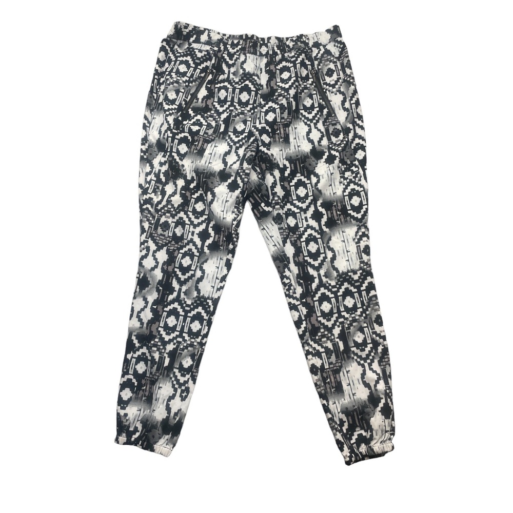 Serena Williams Joggers 1X Black White Pull On Elastic Waist Pants